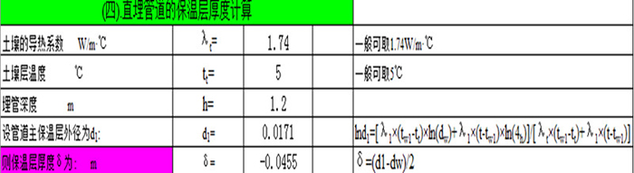 直埋管道的保溫層厚度計(jì)算